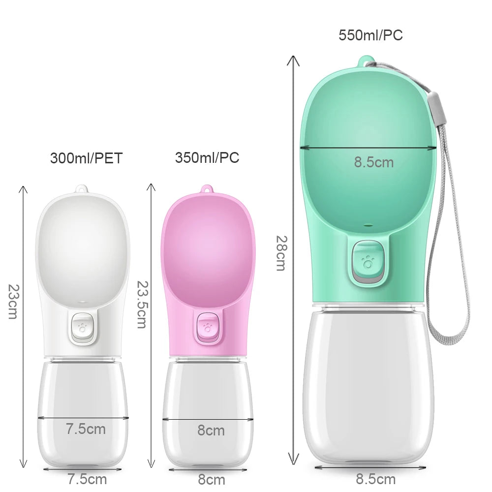 Portable Dog Water Bottle | One-Press Drinking Trough, Leakproof