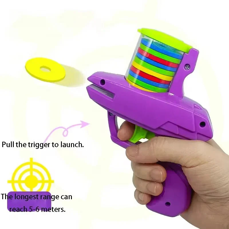 Flying Disc Launcher | 15 Soft EVA Discs, Trigger-Launch, 5 to 6 Metre Range, Dogs & Cats