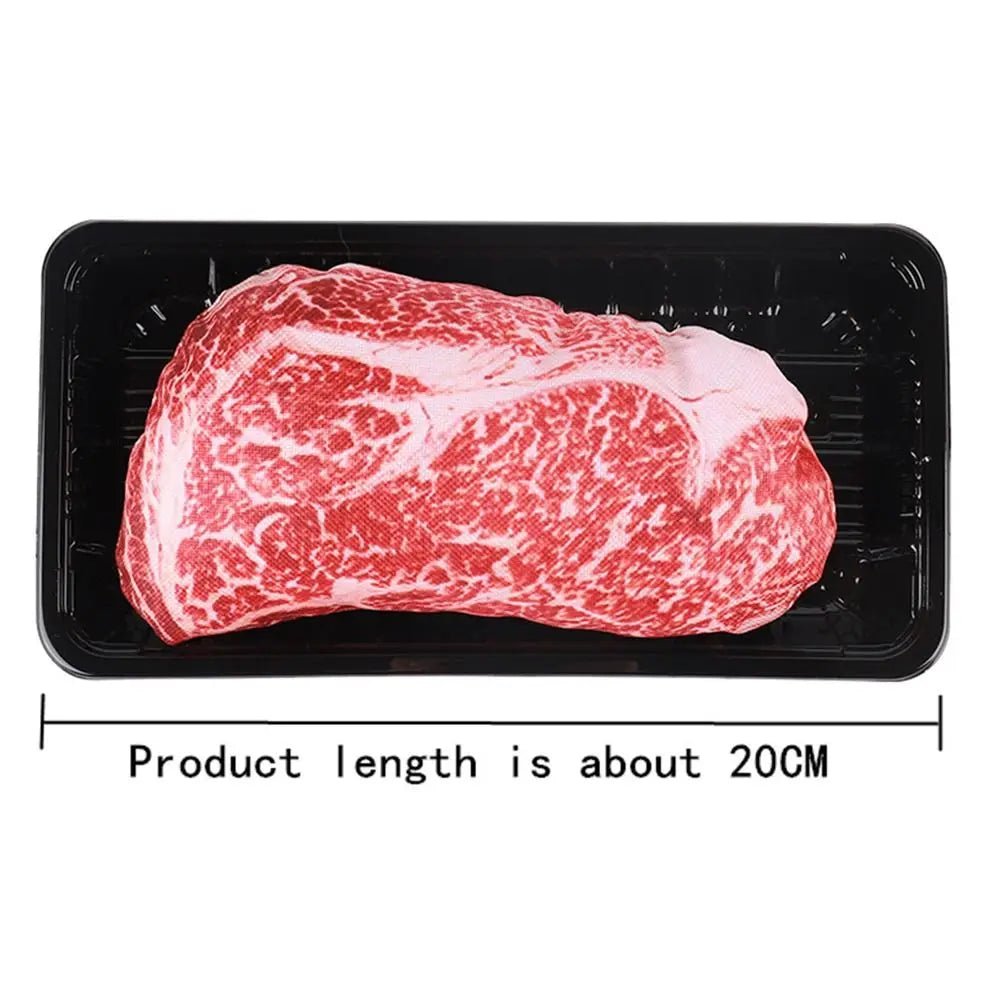 Plush Steak Squeaky Toy | Realistic Meat Design, Internal Squeaker, Oxford Cloth Durability, 20cm