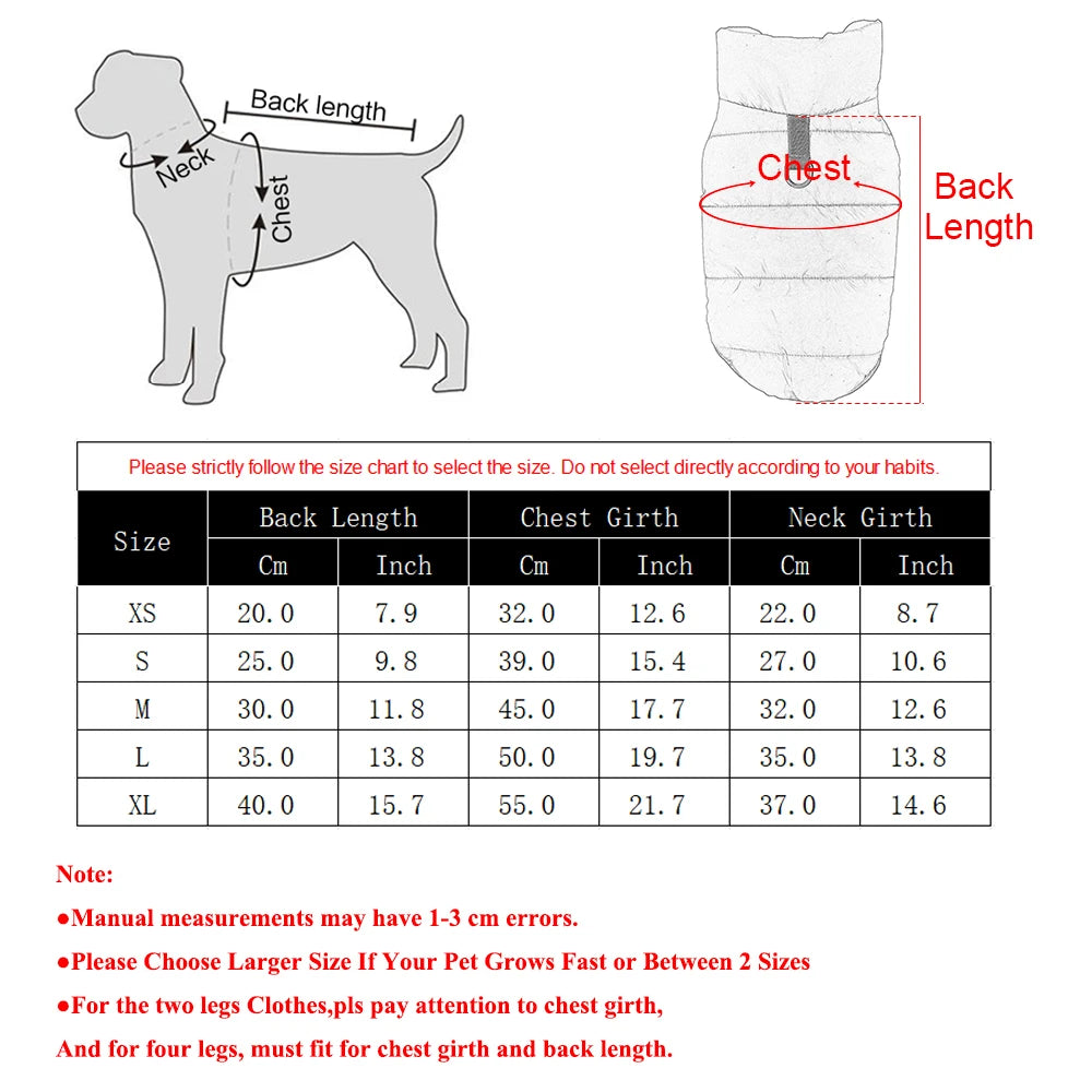 Fleece Waterproof Dog Vest | Windproof Quilted Shell, Leash D-Ring
