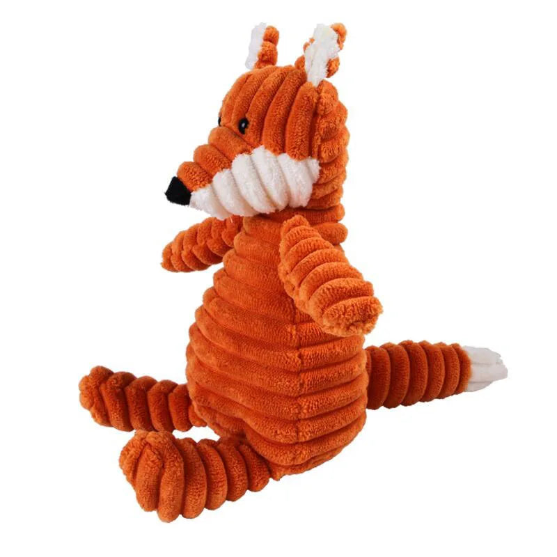 Reinforced Corduroy Plush Companion | Double-Stitched, Built-In Squeaker, Bite-Resistant