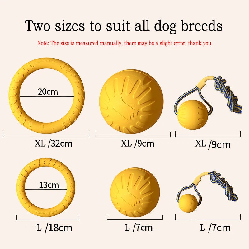 4-Pack EVA Dog Toy Set | Flying Disc, Ball, Tug Ring & Rope, Chew-Proof