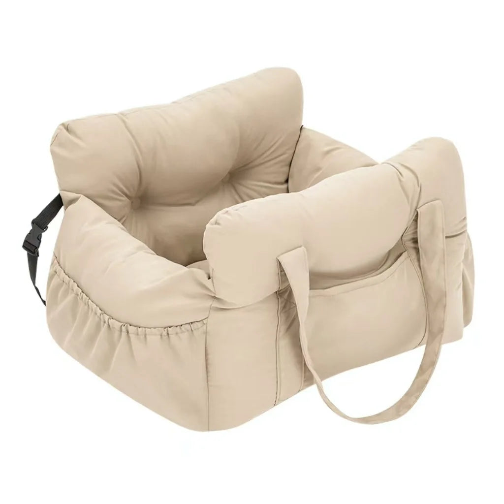 Dog Car Seat with Safety Strap | Raised Booster Design, Non-Slip Base,