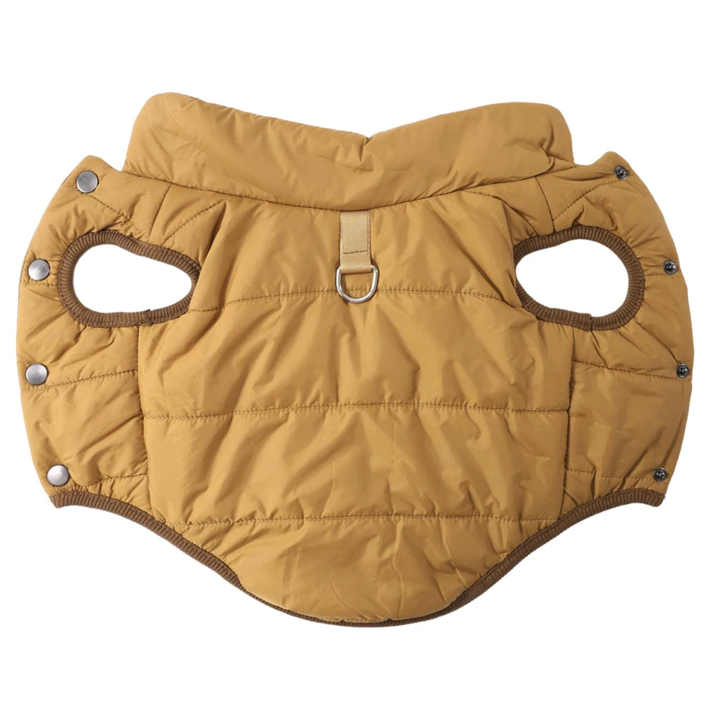Fleece Waterproof Dog Vest | Windproof Quilted Shell, Leash D-Ring