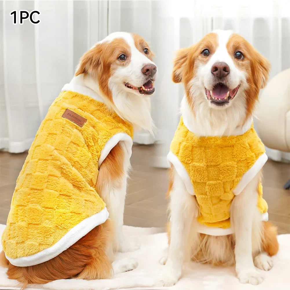 Flannel Dog Sweater | Soft Pullover Vest, Warm Winter Fleece