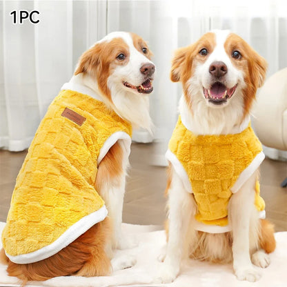 Flannel Dog Sweater | Soft Pullover Vest, Warm Winter Fleece