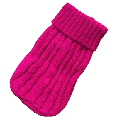 Cable Knit Dog Sweater | Classic Turtleneck, Soft Stretch Fit, 11 Colours, XS to 3XL
