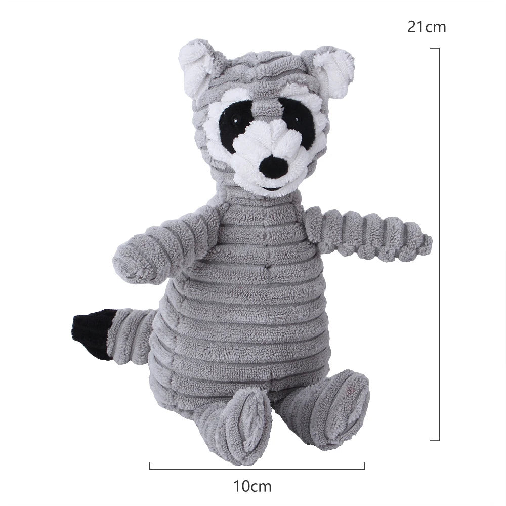 Reinforced Corduroy Plush Companion | Double-Stitched, Built-In Squeaker, Bite-Resistant