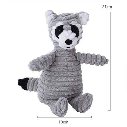 Reinforced Corduroy Plush Companion | Double-Stitched, Built-In Squeaker, Bite-Resistant
