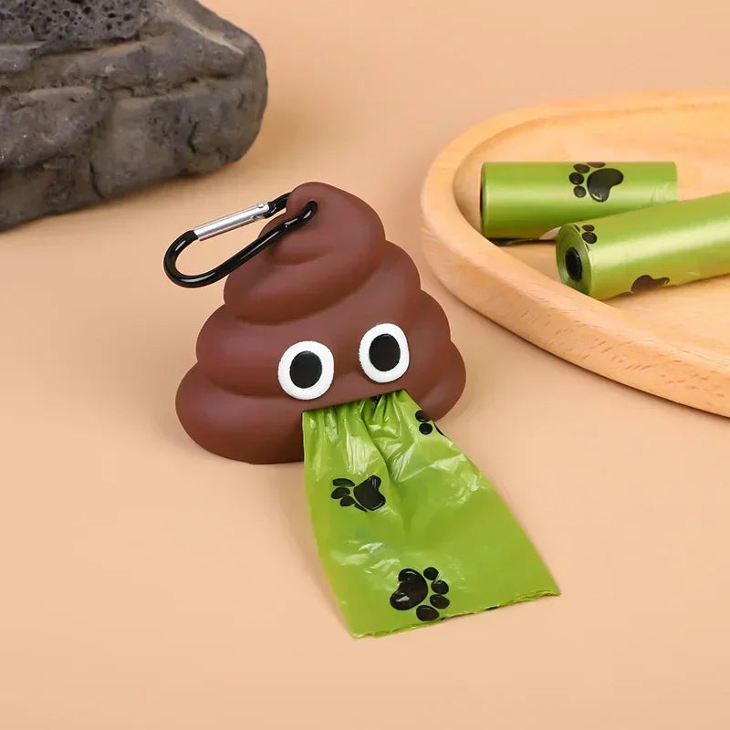 Poop Bag Dispenser | Degradable Bags Included, Carabiner Clip