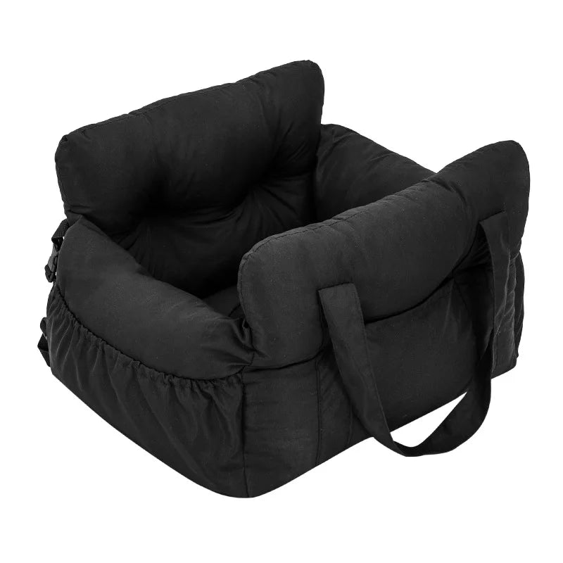 Dog Car Seat with Safety Strap | Raised Booster Design, Non-Slip Base,