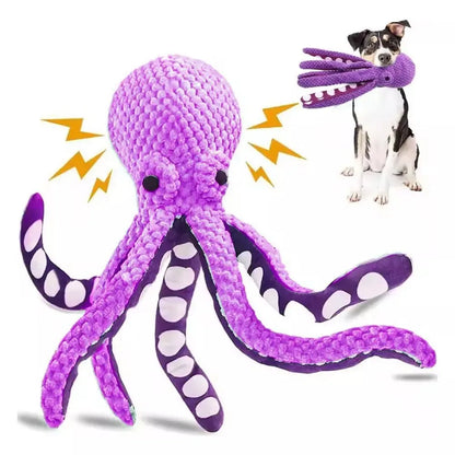 Interactive Octopus Puzzle Plush | Dental Fleece, Built-In Squeaker, Foraging Play