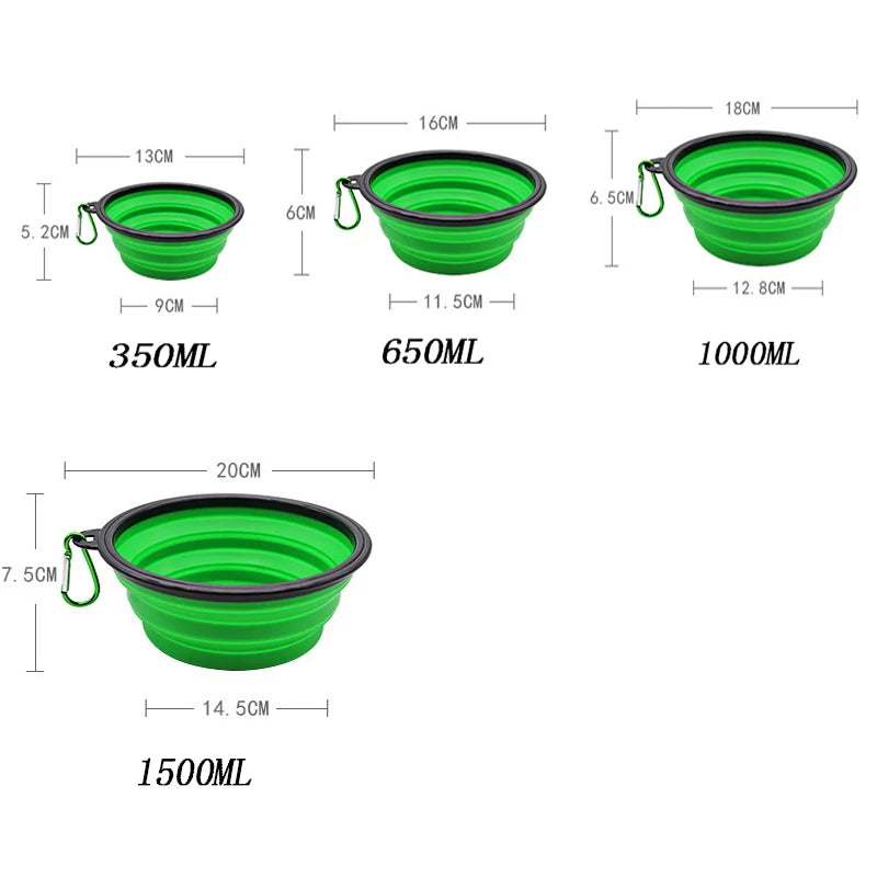 Collapsible Dog Bowl | Portable Travel Bowl, Carabiner Clip
