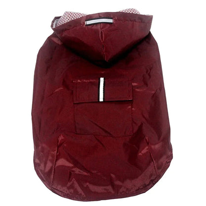 Reflective Dog Rain Coat | High-Density Terylene, Integrated Hood, Aerodynamic Fit