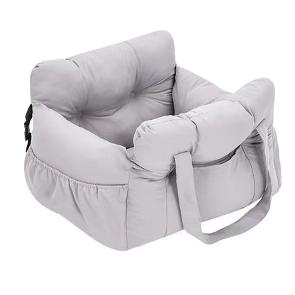 Dog Car Seat with Safety Strap | Raised Booster Design, Non-Slip Base,