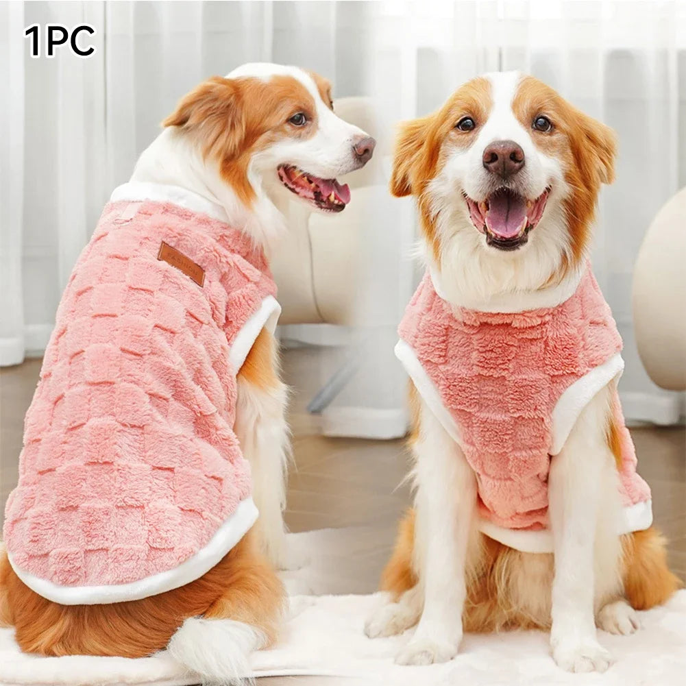 Flannel Dog Sweater | Soft Pullover Vest, Warm Winter Fleece
