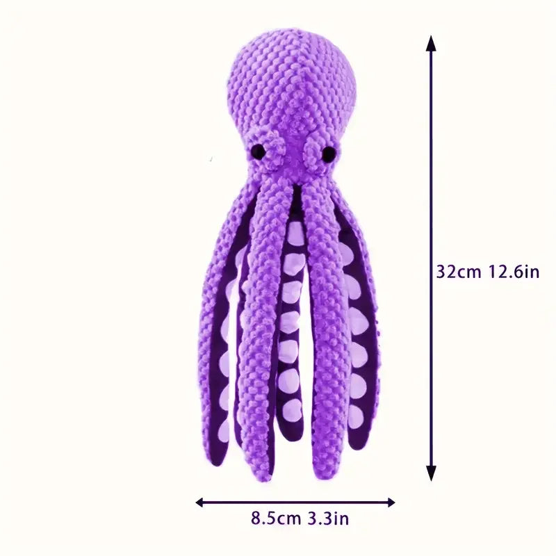 Interactive Octopus Puzzle Plush | Dental Fleece, Built-In Squeaker, Foraging Play