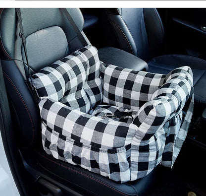 Dog Car Seat with Safety Strap | Raised Booster Design, Non-Slip Base,