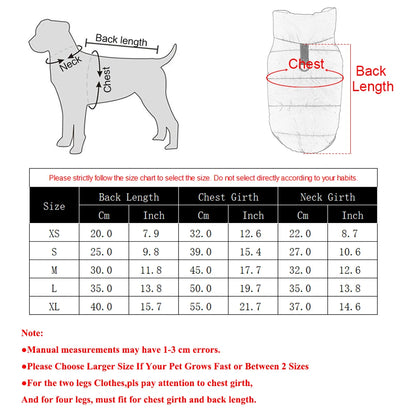 Fleece Waterproof Dog Vest | Windproof Quilted Shell, Leash D-Ring