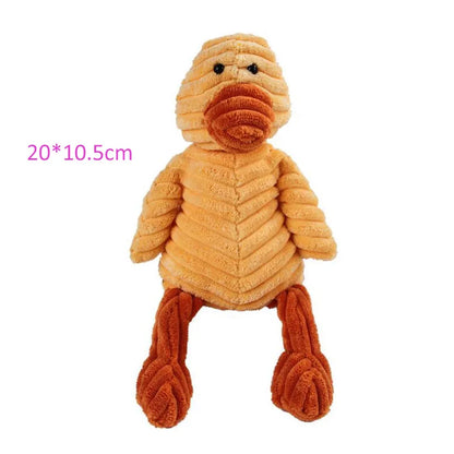Reinforced Corduroy Plush Companion | Double-Stitched, Built-In Squeaker, Bite-Resistant
