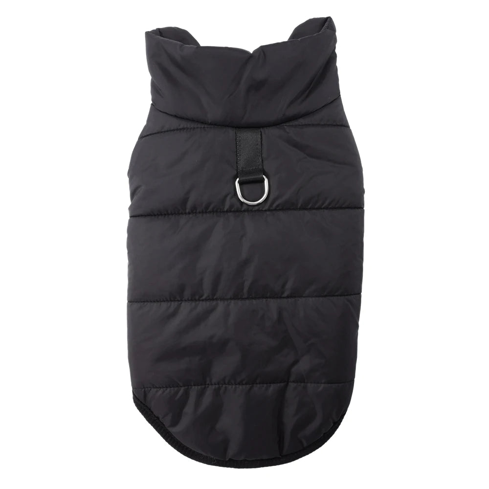 Fleece Waterproof Dog Vest | Windproof Quilted Shell, Leash D-Ring