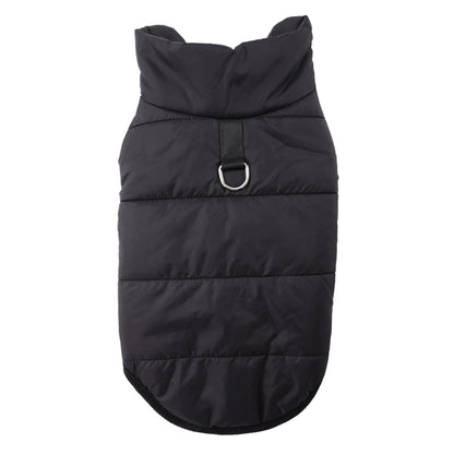 Fleece Waterproof Dog Vest | Windproof Quilted Shell, Leash D-Ring