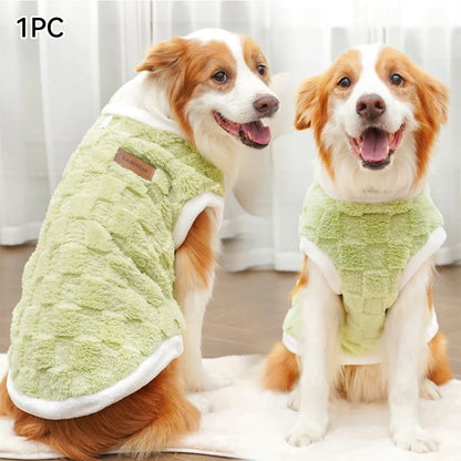 Flannel Dog Sweater | Soft Pullover Vest, Warm Winter Fleece