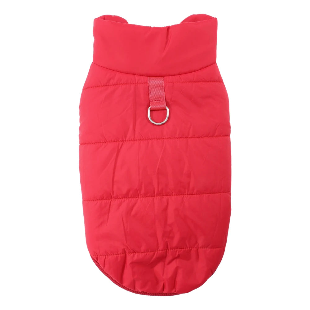 Fleece Waterproof Dog Vest | Windproof Quilted Shell, Leash D-Ring