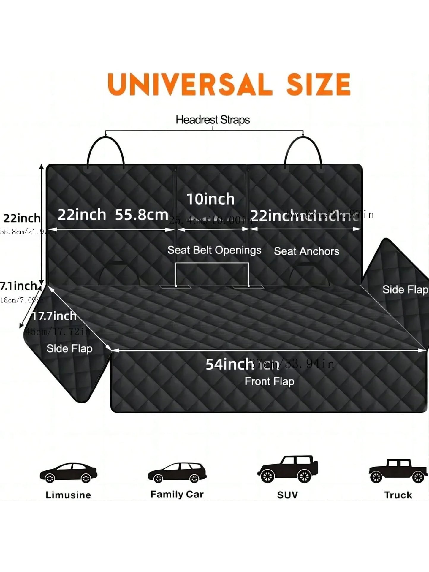 Quilted Car Seat Mattress for Dogs | Multi-Layered, Waterproof, Full Back Seat Coverage