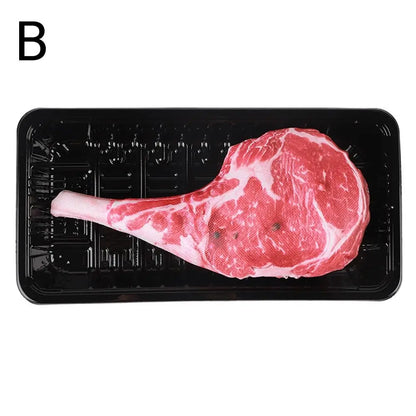 Plush Steak Squeaky Toy | Realistic Meat Design, Internal Squeaker, Oxford Cloth Durability, 20cm