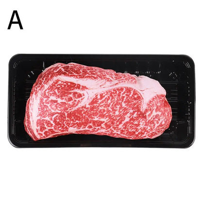 Plush Steak Squeaky Toy | Realistic Meat Design, Internal Squeaker, Oxford Cloth Durability, 20cm