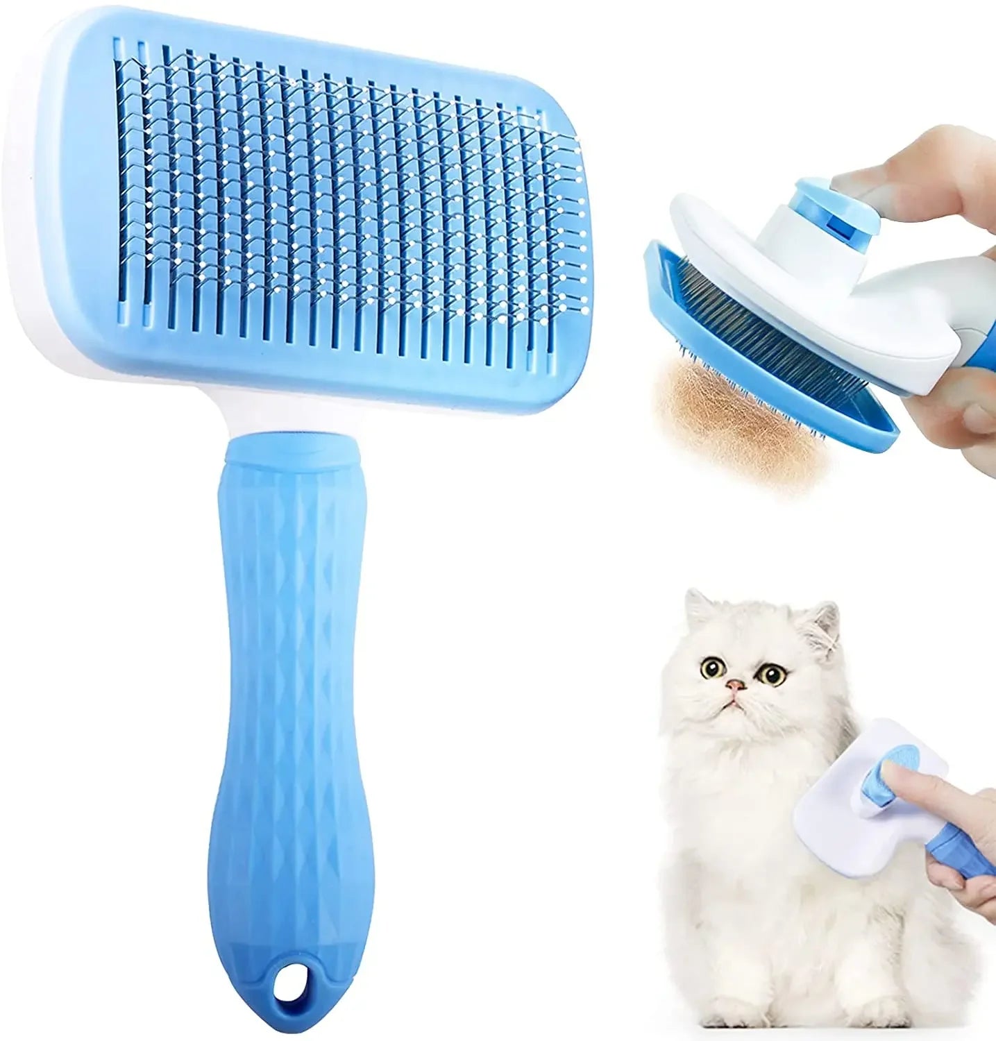 One-Click Self-Cleaning Massage Brush | Professional-Grade Grooming, Spa-Gentle Touch