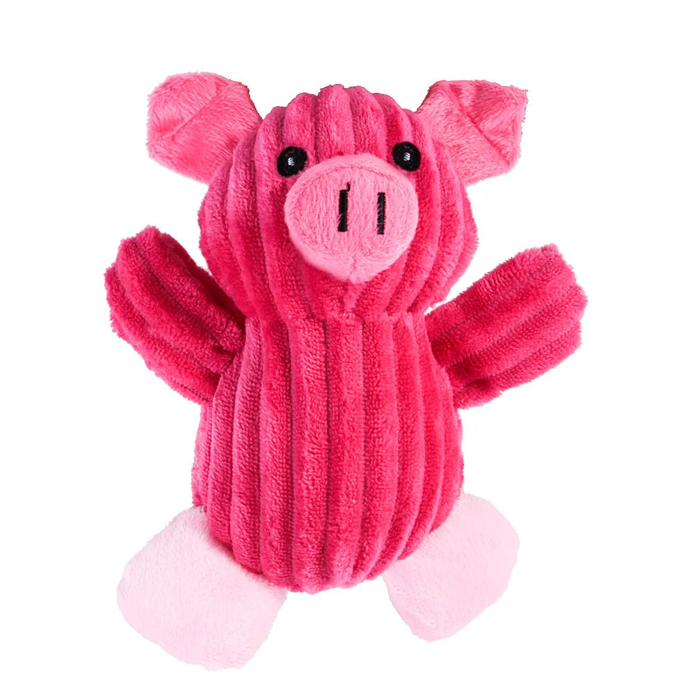 Reinforced Corduroy Plush Companion | Double-Stitched, Built-In Squeaker, Bite-Resistant