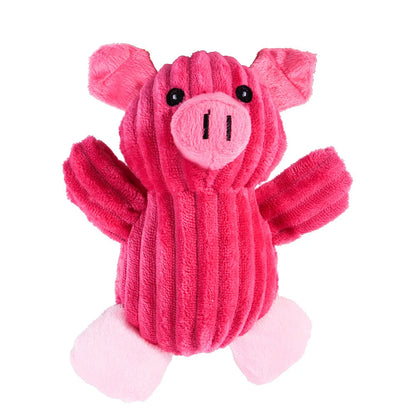 Reinforced Corduroy Plush Companion | Double-Stitched, Built-In Squeaker, Bite-Resistant
