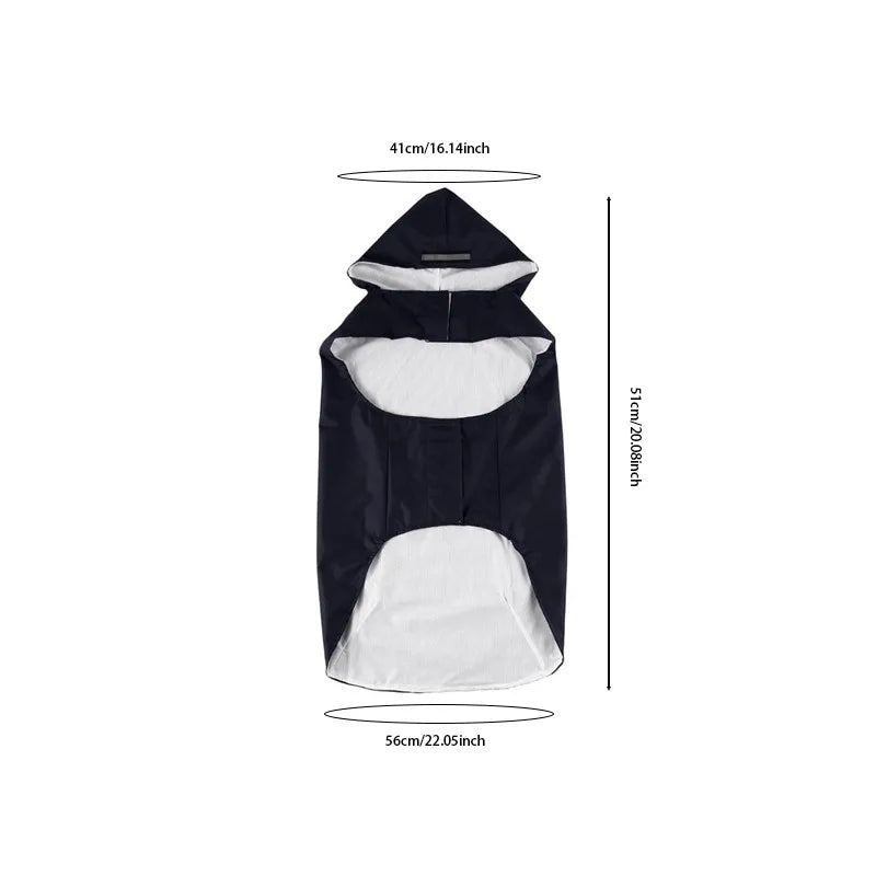 Reflective Dog Rain Coat | High-Density Terylene, Integrated Hood, Aerodynamic Fit