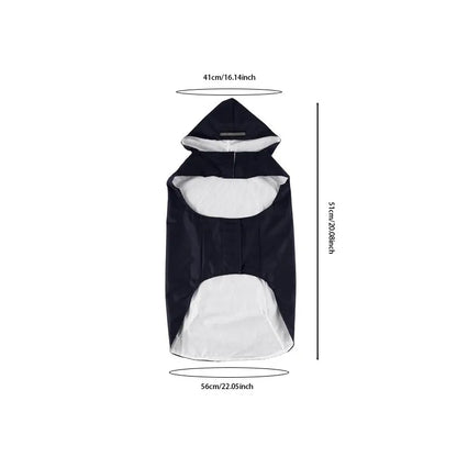 Reflective Dog Rain Coat | High-Density Terylene, Integrated Hood, Aerodynamic Fit