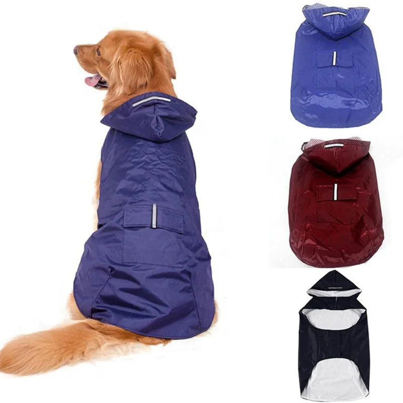 Reflective Dog Rain Coat | High-Density Terylene, Integrated Hood, Aerodynamic Fit