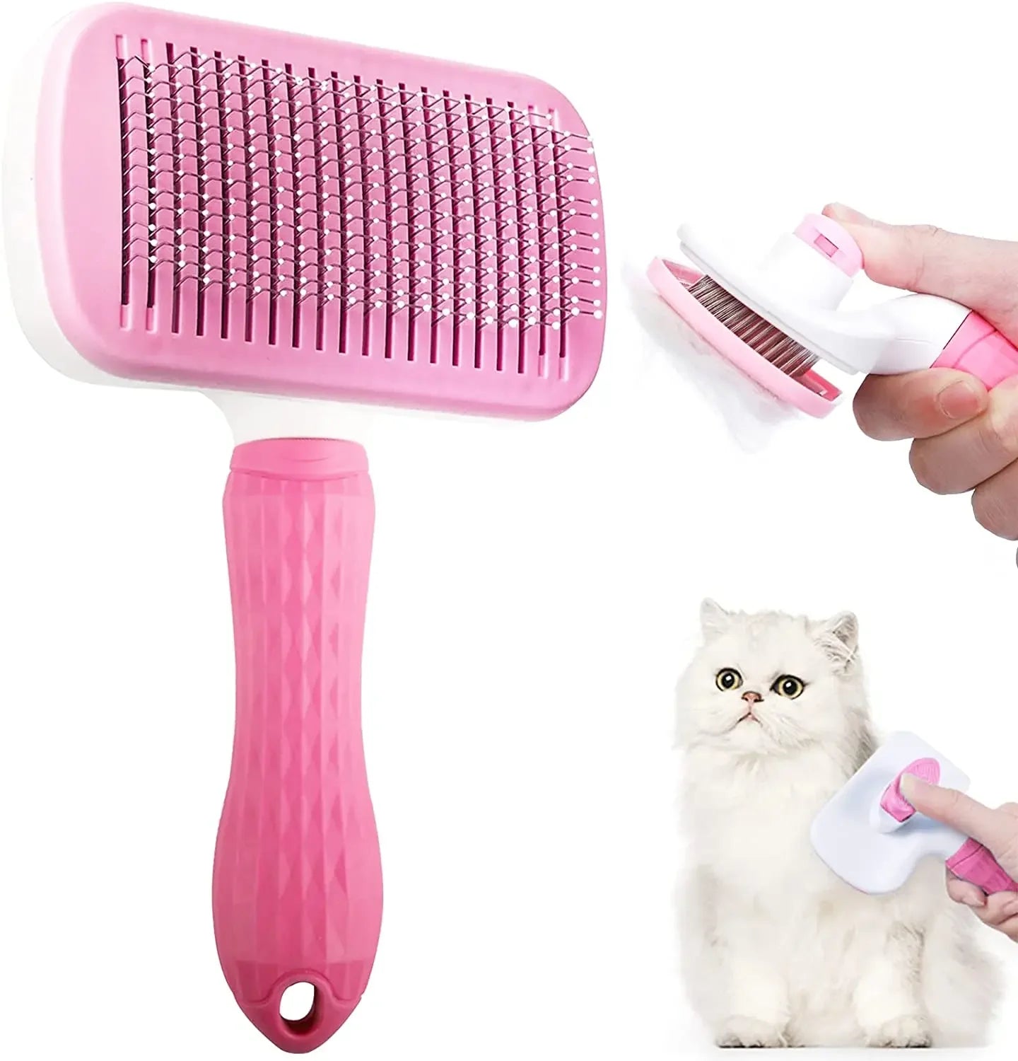One-Click Self-Cleaning Massage Brush | Professional-Grade Grooming, Spa-Gentle Touch