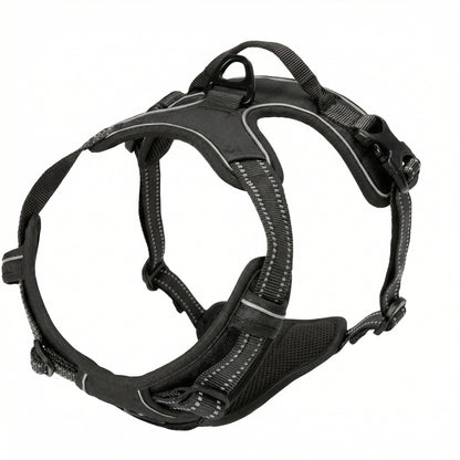 Premium Leather Walking Set | Ergonomic Vest Harness, Collar & Matching Leash