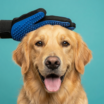Deshedding Grooming Glove | Soft Silicone Tips, Breathable Mesh Back, Dogs & Cats