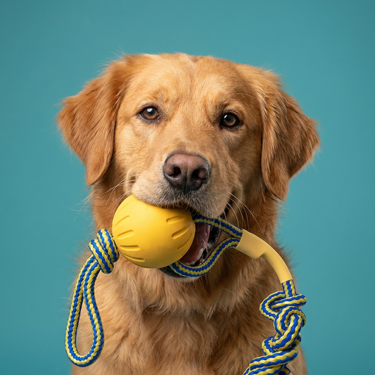 4-Pack EVA Dog Toy Set | Flying Disc, Ball, Tug Ring & Rope, Chew-Proof