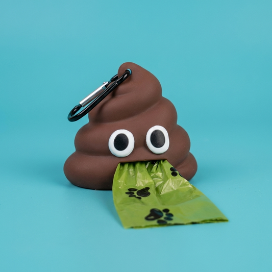 Poop Bag Dispenser | Degradable Bags Included, Carabiner Clip