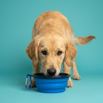 Collapsible Dog Bowl | Portable Travel Bowl, Carabiner Clip