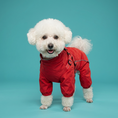 Full Body Dog Waterproof Raincoat | Built-In Harness, Reflective Strips, Four-Leg Coverage, S to 3XL