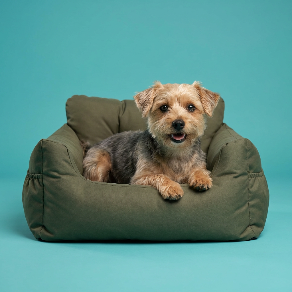 Dog Car Seat with Safety Strap | Raised Booster Design, Non-Slip Base,